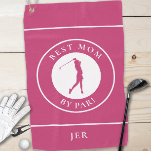 Best Mum By Par Golfer Monogrammed Sports Pink Golf Towel