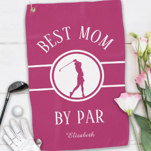 Best Mum By Par Golfer Sports Monogram Womens Pink Golf Towel