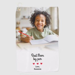 Best Mum By Par Modern Photo Mother’s Day Custom  Golf Towel