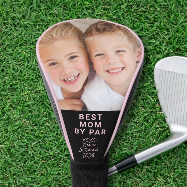 Best Mum By Par Photo Black Pink Golf Head Cover (Creator Uploaded)