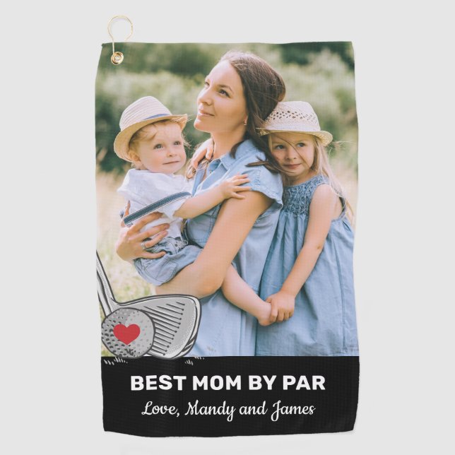 Best Mum By Par Photo Golf Towel (Front)