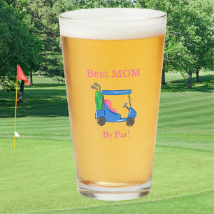 Best Mum By Par Preppy Blue Golf Cart / Funny Golf Glass