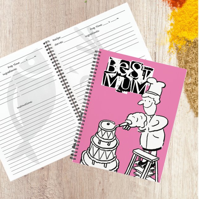 Best Mum Cake Maker Decorating Giant Cake Notebook (Best Mum Recipe Book)