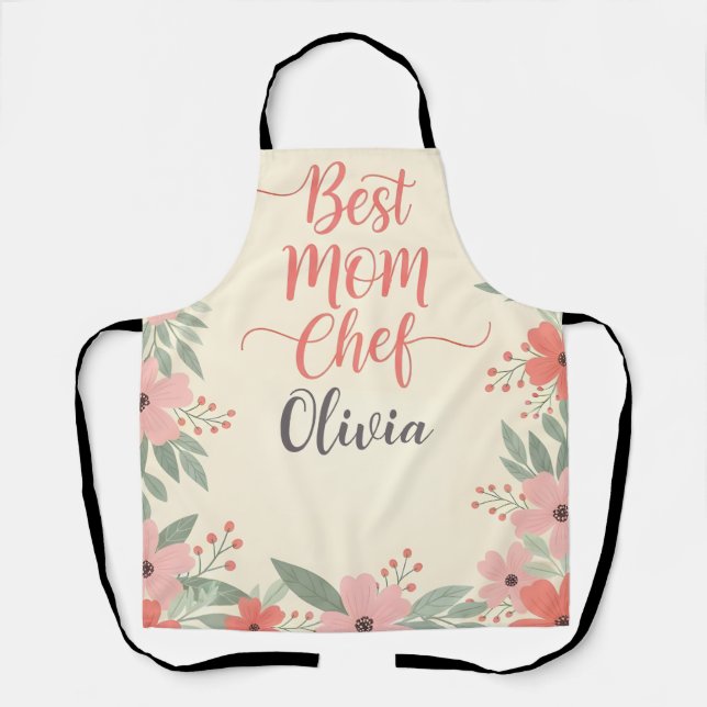 Best Mum Chef Floral Apron (Front)