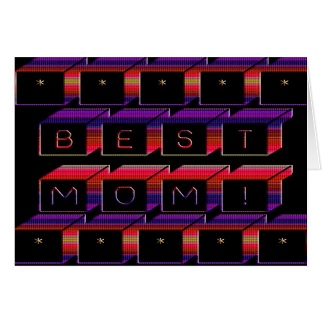 Best Mum Coloured Blocks & Black Background (Front Horizontal)