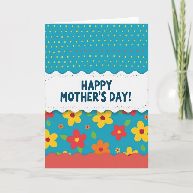 Best Mum Colourful Dots Card (Front)