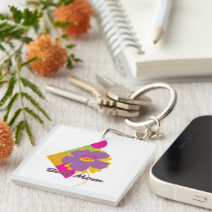 Best Mum Colourful Trendy Design Key Ring