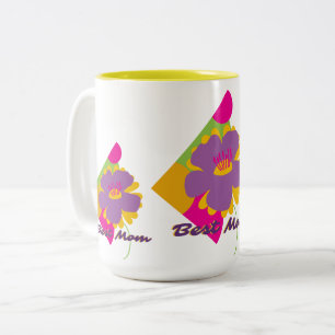 Best Mum Colourful Trendy Design Two-Tone Coffee Mug