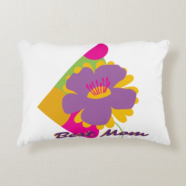 Best Mum Colourful Trendy Designed Decorative Cushion (Front)