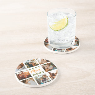 Best Mum Cute Trendy Collage Desk Family Coaster