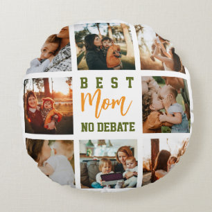 Best Mum Cute Trendy Collage Soft Round Pillow