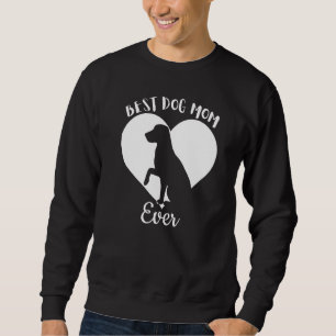 Best Mum Dog Ever Cute Black Dog Vintage White Hea Sweatshirt