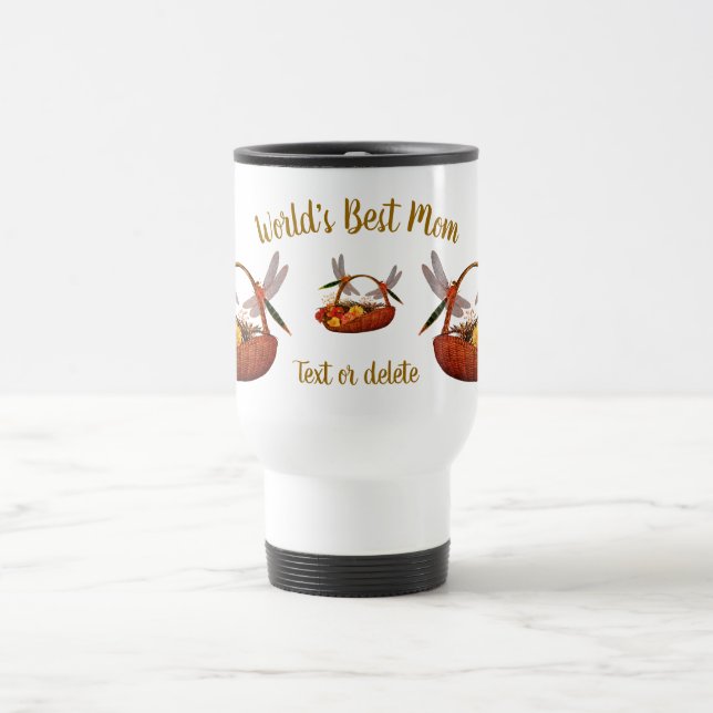 Best Mum Dragonflies Flower Basket Personalised  Travel Mug (Center)