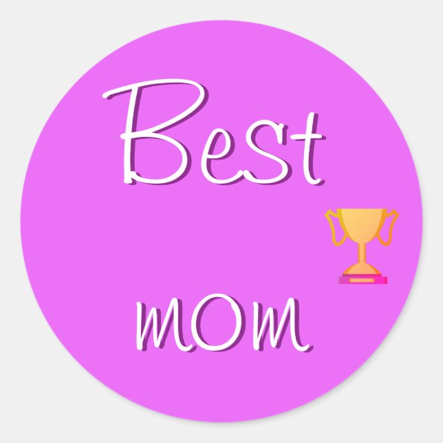 Best Mum Emoji Classic Round Sticker (Front)