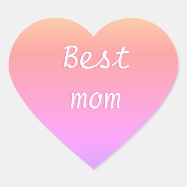 Best Mum Emoji Heart Sticker (Front)