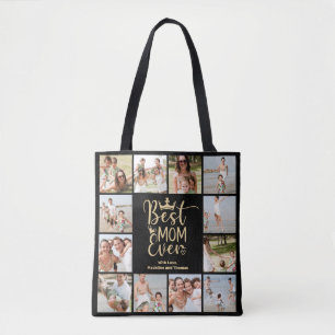 Best Mum Ever 12 Photo Collage  Tote Bag