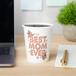 Best Mum Ever 3D Floral Design Gift for Mum Bi Paper Cups