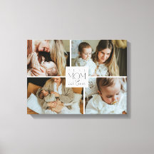 Best Mum Ever 4 Photo Collage Canvas Print Gift