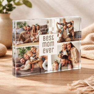 Best Mum Ever 4 Photo Collage Mother's Day Block