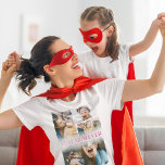 Best Mum Ever 4 Photo T-Shirt<br><div class="desc">Celebrate the tireless love and endless sacrifices of motherhood with our 'BEST MUM EVER' personalised t-shirt. This one-of-a-kind shirt features a heartwarming 4 photo collage of cherished moments, complete with a delicate white overlay. A unique pink gradient font highlights the title 'BEST MUM EVER', reminding her of the appreciation she...</div>
