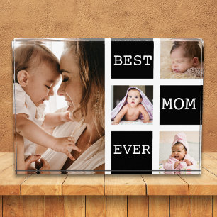 Best Mum Ever 4 Picture Collage Black And White Photo Block