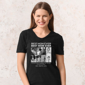 Best Mum Ever 8 Custom Black and White Photo T-Shirt