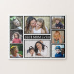 Best Mum Ever 8 Photo Collage Jigsaw Puzzle<br><div class="desc">Multi photo collage puzzle personalised with 8 pictures and 'Best Mum Ever' typography makes it an unique gift for mum.</div>