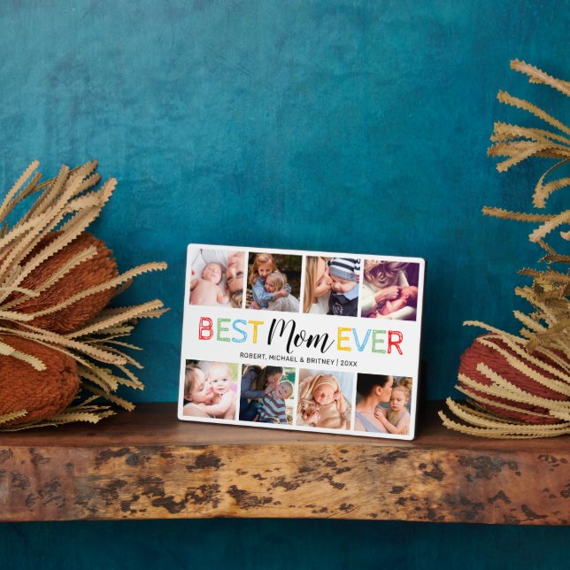 Best Mum Ever 8 Photo Collage Plaque (Side)