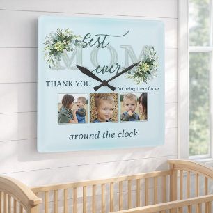Best Mum Ever Around the Clock Photo Collage Clock