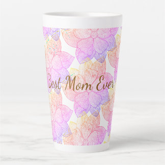 "Best Mum Ever" Artistic Floral Latte Mug