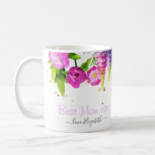 Best Mum Ever Beautiful Floral Two-Tone Coffee Mug