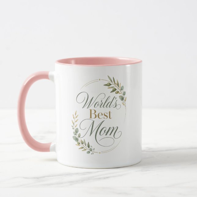 Best Mum Ever Birthday Botanical Design Mug (Left)