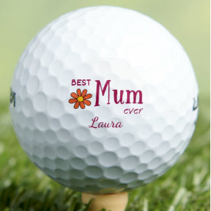 Best Mum Ever Birthday Gift Cute Floral Name Golf Balls