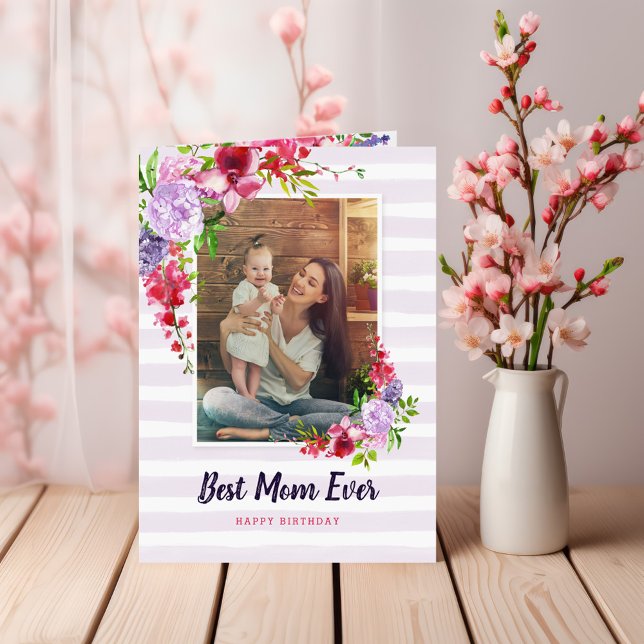 Best Mum Ever Birthday Photo Greeting Card for Mum (Creator Uploaded)