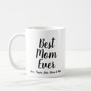 Best Mum Ever black custom script personalised Coffee Mug
