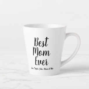 Best Mum Ever black custom script personalised Latte Mug