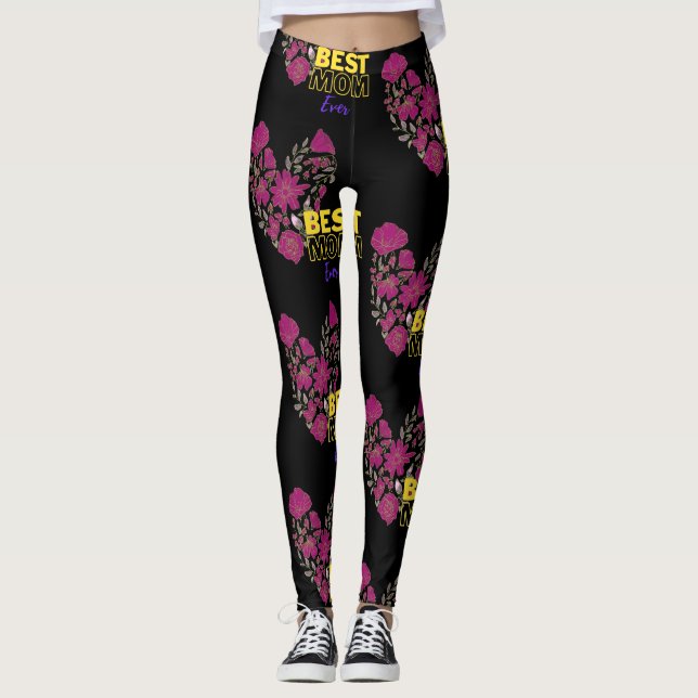 best mum ever black leggings (Front)