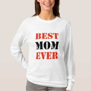 Best Mum Ever Black & Red Typography T-Shirt