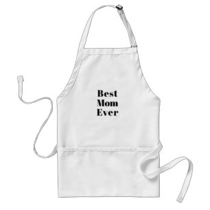 Best Mum Ever black white modern typography chic Standard Apron