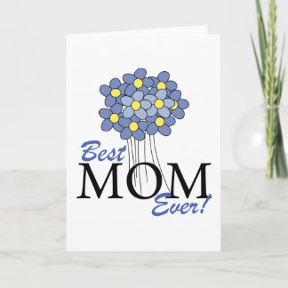 Best Mum Ever Blue Bouquet Card
