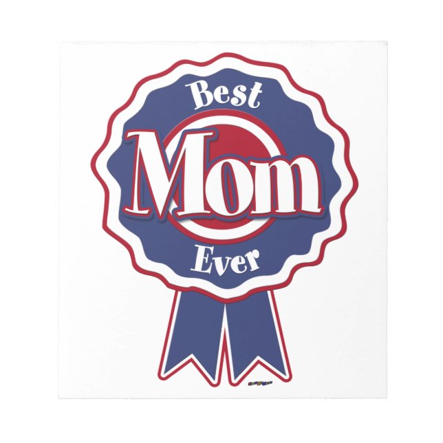 Best Mum Ever Blue Ribbon Notepad (Front)
