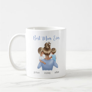 Best Mum Ever Blue White Coffee Mug