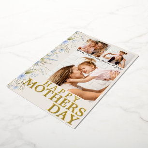 Best Mum Ever Blue Wild Floral Photo Mothers Day