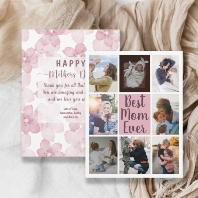 Best Mum Ever Blush Pink Photo Floral  (Creator Uploaded)