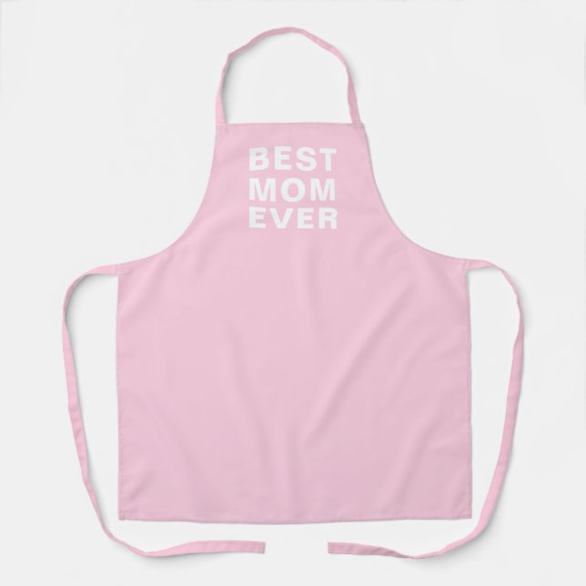 Best Mum Ever Blush Pink Typography Kitchen  Apron (Front)