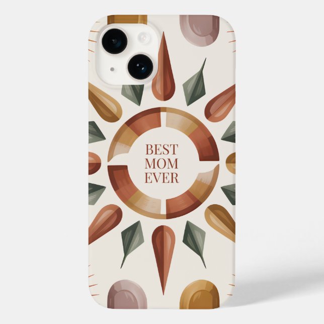 Best Mum Ever Boho Phone Case Gift (Back)