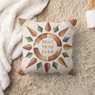 Best Mum Ever Boho Throw Pillow Gift