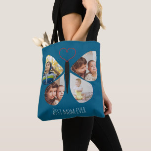 Best mum ever butterfly custom photos Tote Bag