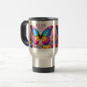 Best Mum Ever Butterfly Floral Mug