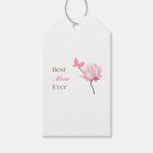 Best Mum Ever, Butterfly, Mothers Birthday Manual Gift Tags